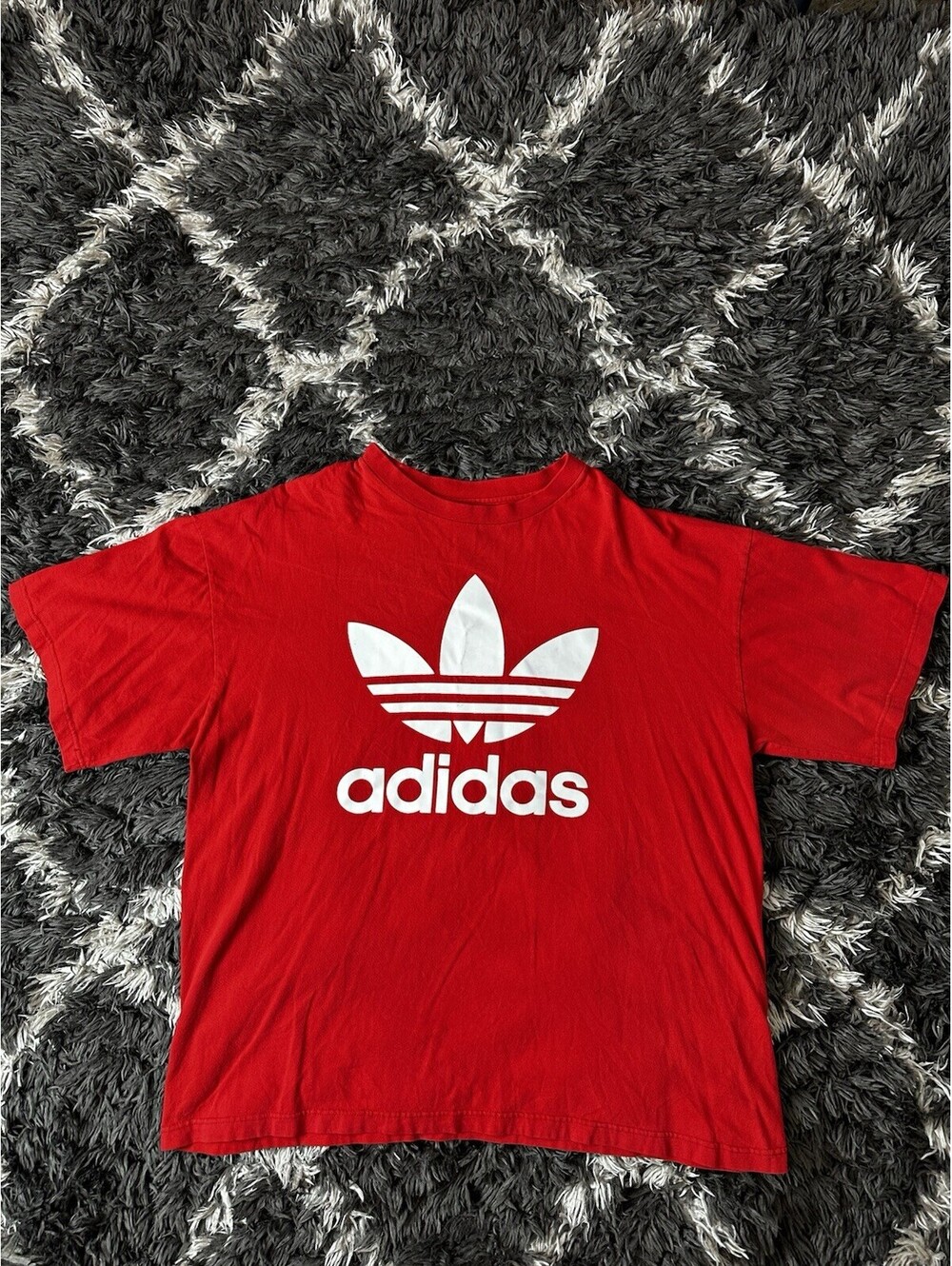 Vintage 90s Adidas Trefoil Logo T Shirt Mens XL Red Short Sleeve Front / Back